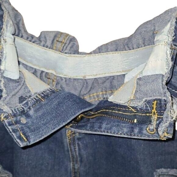 Custom Upcycled Small High Waist Distressed Shorts - Picture 2 of 3